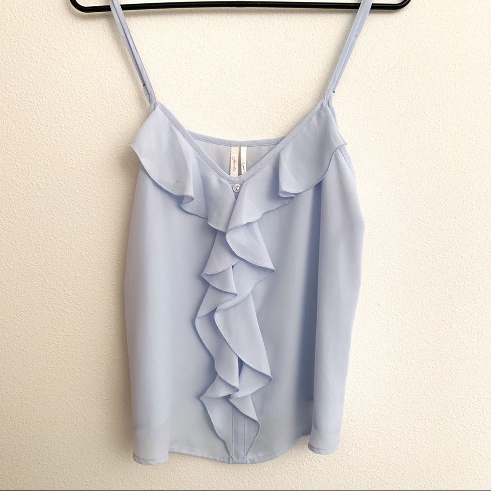 Light Blue Ruffle Camisole